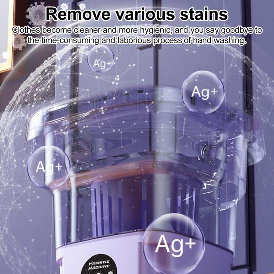 Folding Washing Machine Portable Mini Washer Powerful Decontamination Easy Operation