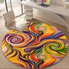 1pc Swirls Abstract Office Round Area Rug, Indoor Mat Suitable ForOffice, Under Office Chairs Bedroom Living Room Home Decor, Room Deco Q033