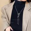 Silver Pull-Out Snake Necklace - Autumn/Winter 2025 Light Luxury Sweater Chain for Women