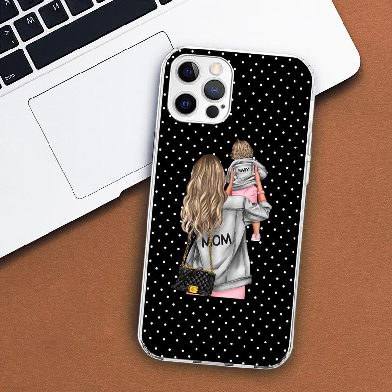 

Fashion Family Mother Mom Baby Phone Case For iPhone 11 12 13 Mini 14 15 Plus 17 Air 16 Pro Max 16E 7 8 SE 2020 Customized Print iPhone 16E