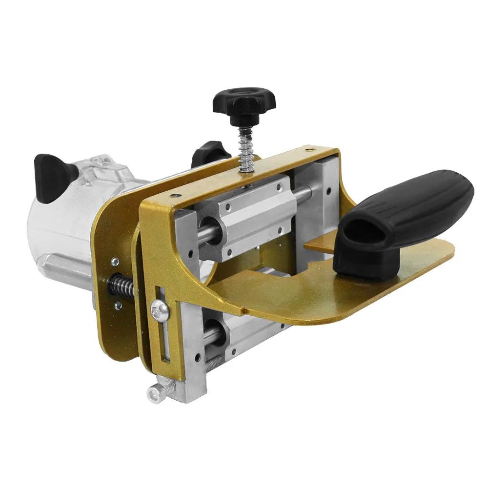 Router Mortising Jig, Aluminum Alloy Slotting Adjustable Locator Positioner, Easy to Use Compact Router Mortising Jig Wood Tools