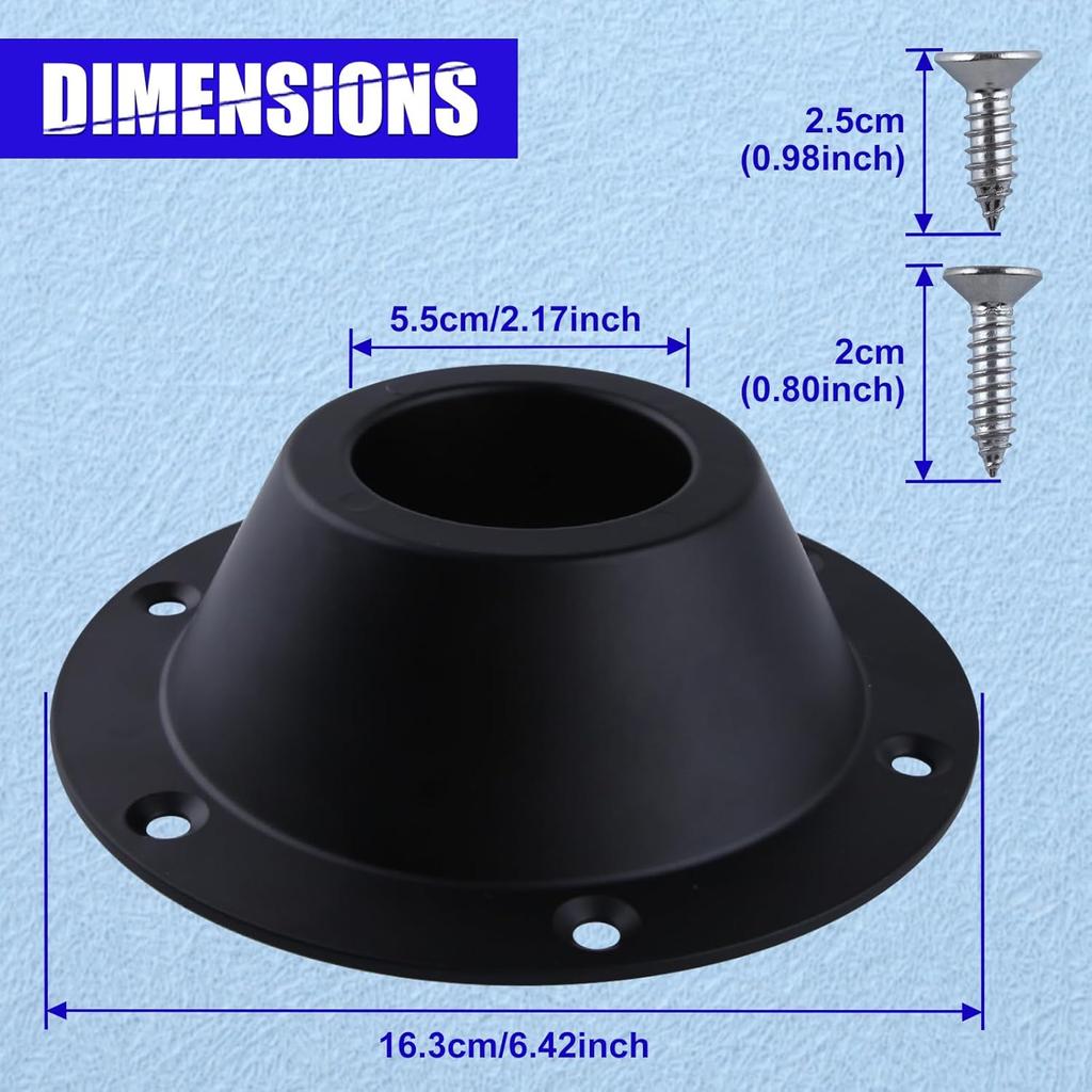 2Pack RV Table Base Mount Standard Size Aluminum RV Table Base Mount Camper Table Leg Base Mount Bracket Flush Table and Floor Mounting Base with 6