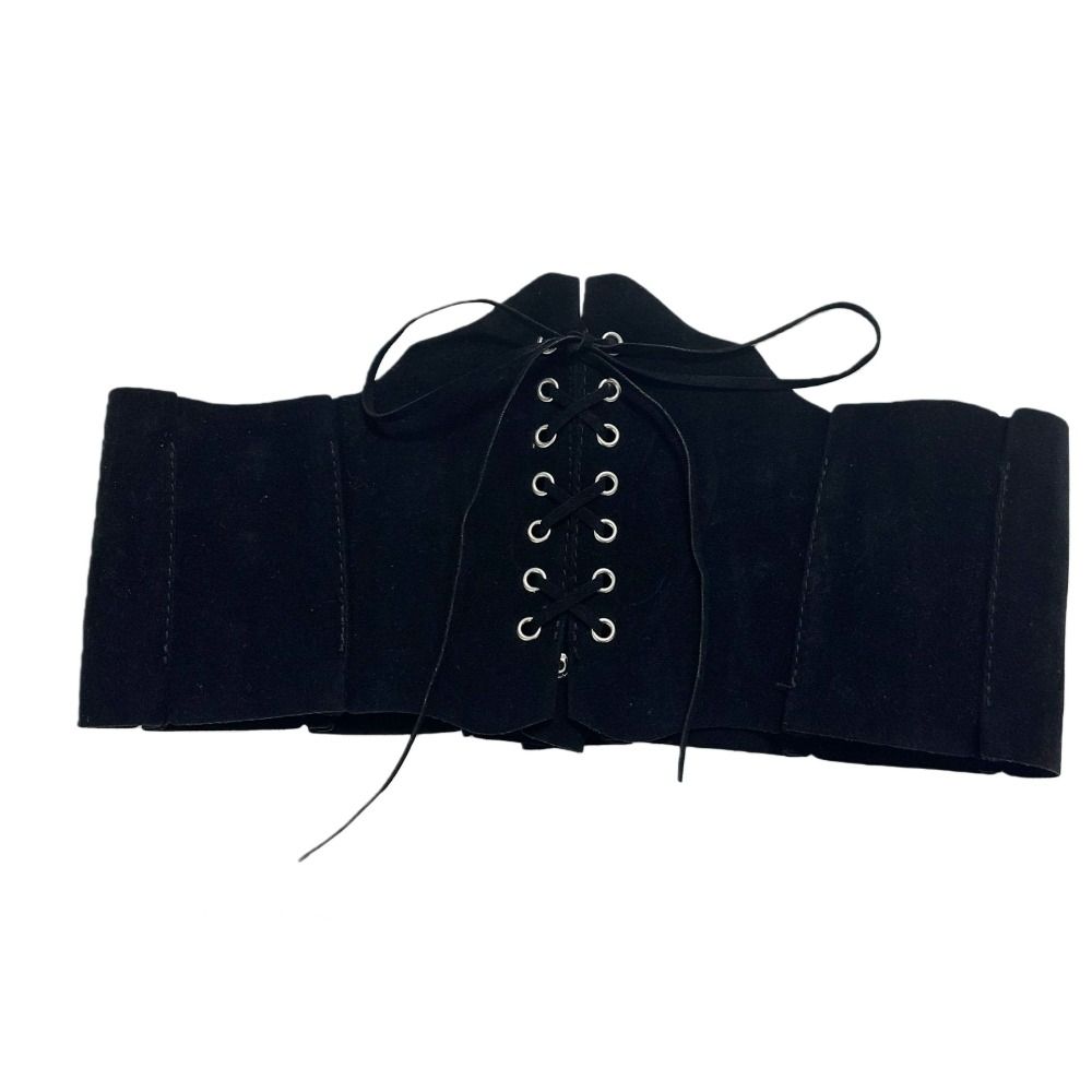 Adjustable Pu Leather Corset PU Leather Western Cowboy Belt Elegant Suede Wide Belt  Waistband