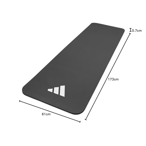 adidas Fitness Mat/Yoga Mat 7mm Gray Lightweight (850g) Compact ADMT-11014GR
