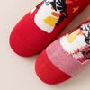 4Pairs Blessing Words Zodiac Horse Socks Cotton Winter Red Socks Creative New Year Red Socks  Gifts