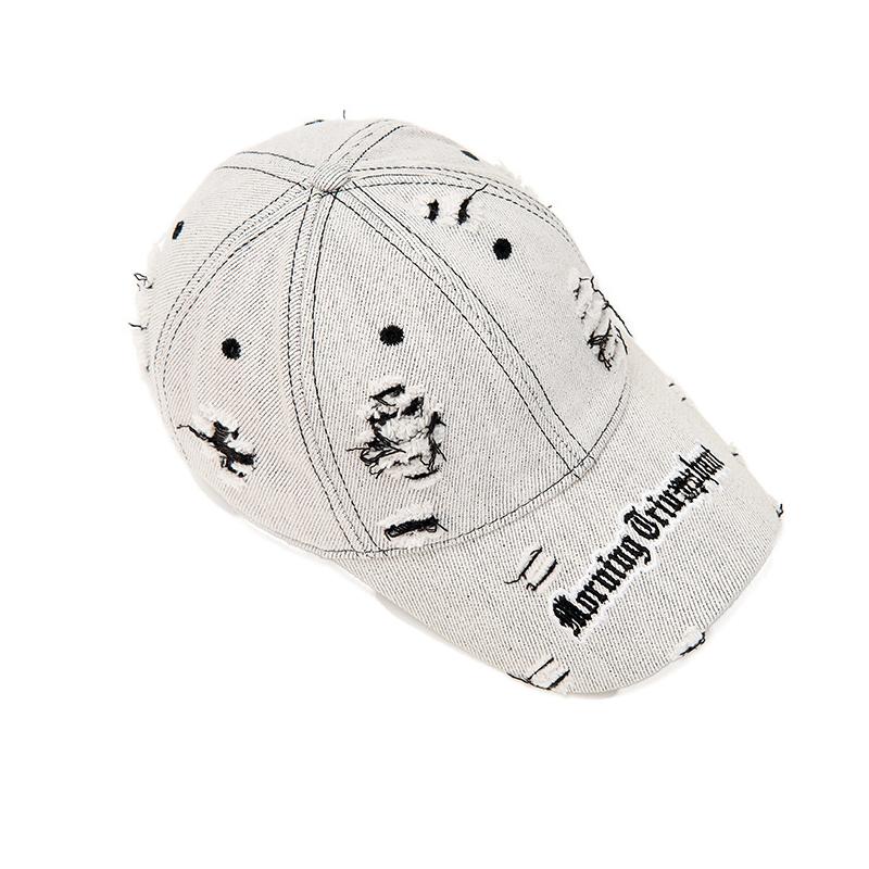 Summer Unisex Baseball Caps with Holes and Burrs Embroidered Letters Cap Sunshade Sunscreen Cap