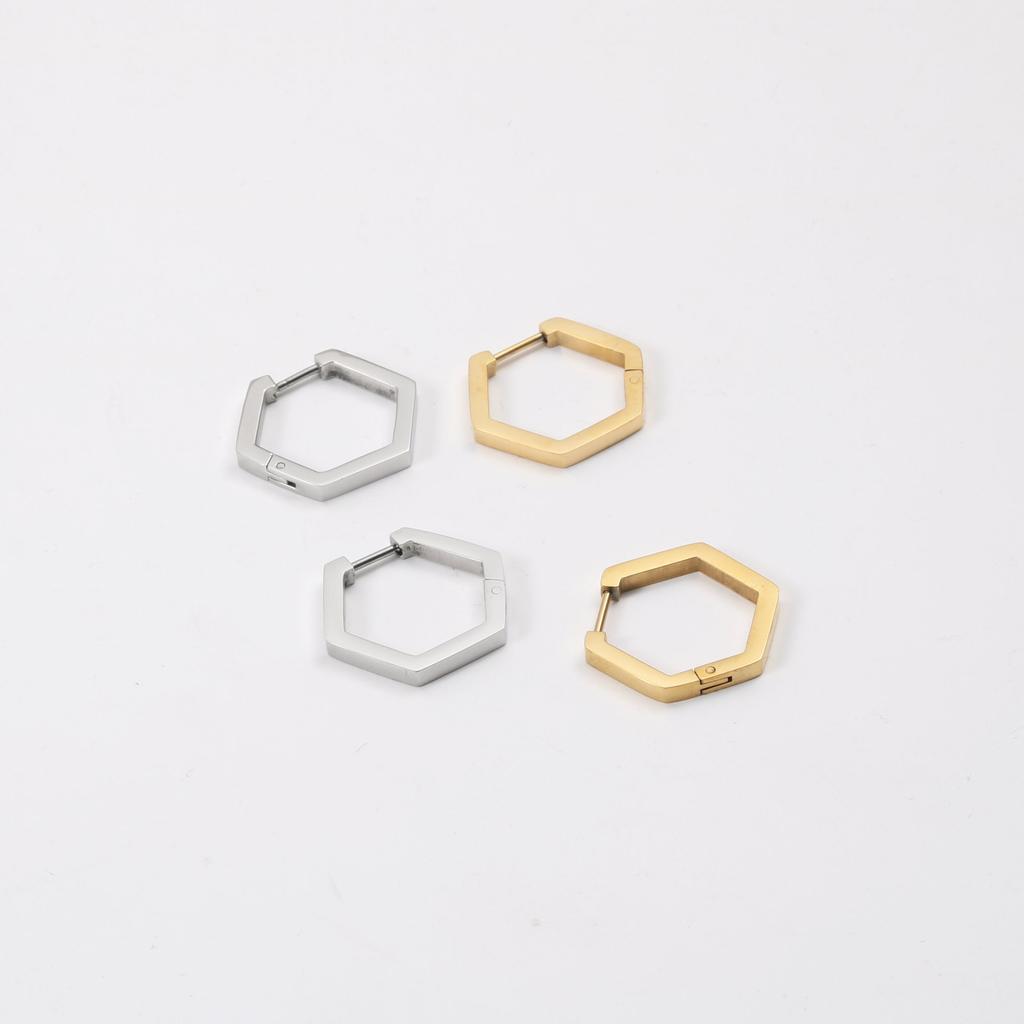 Non Tarnish Waterproof Basic Hollow Out Hoop Earrings Stainless Steel Earrings