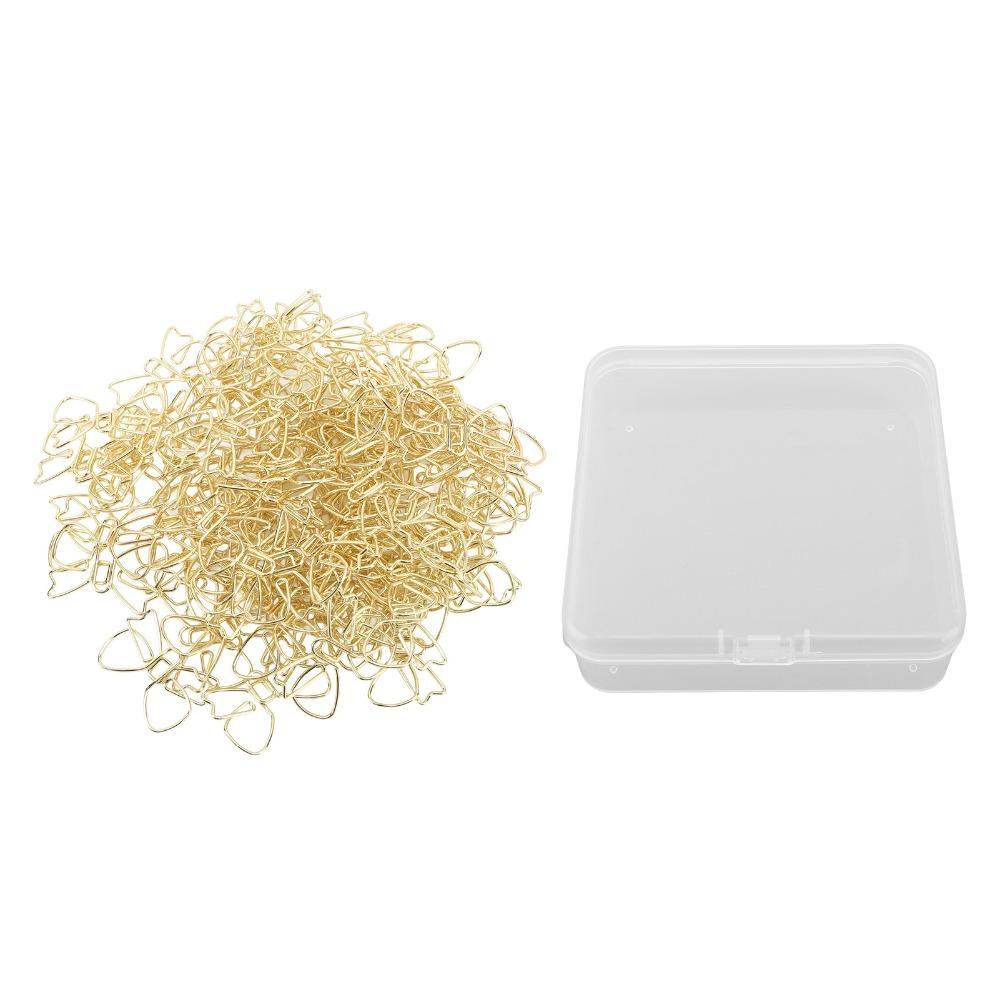 100Pcs Bowknot Shaped Cute Paper Clips Gold/ Rose Gold Anti Rust Metal Paperclips 32*22mm Compact Size Bow Shape Paper Clips