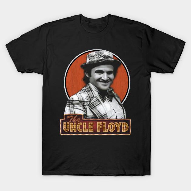 

Men Black Print T-shirt Vintage Style - The Uncle Floyd No-Cut Transfer Paper Print Cotton Tshirt 3XL