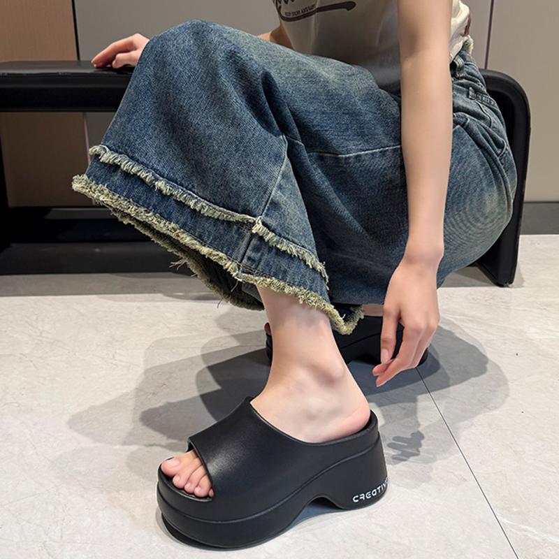 Elegant Platform Wedge Heel Sandals Women Summer Soft Lightweight EVA Beach Slippers Woman's Thick Bottom Slippers