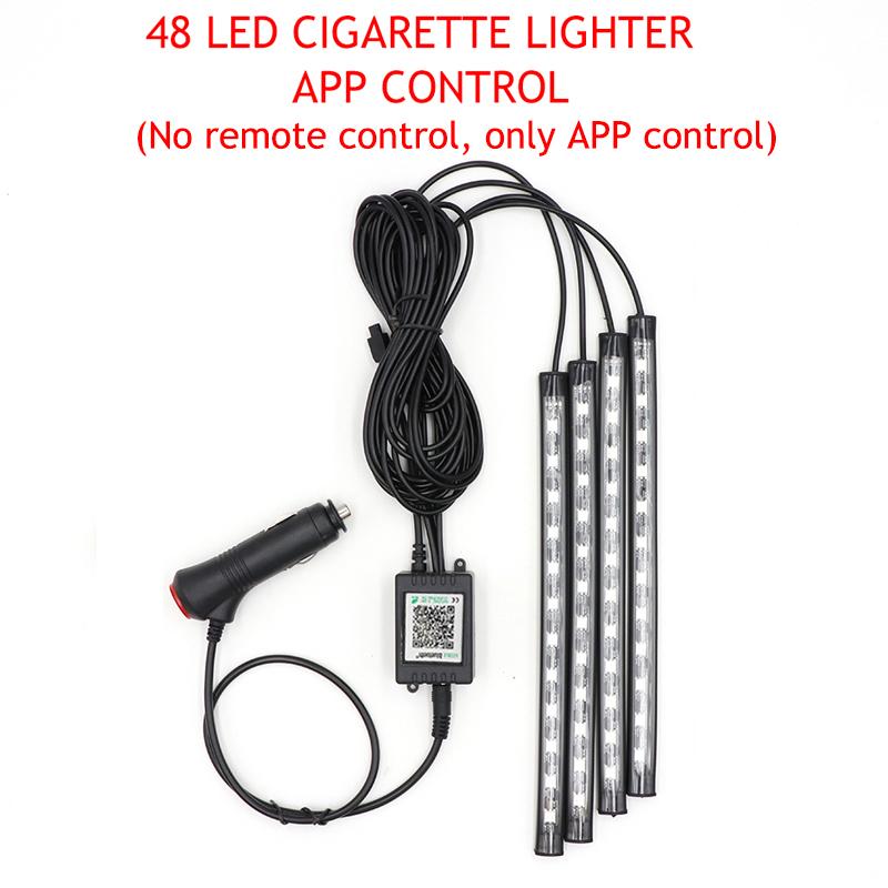 LED Car Foot Light Ambient Lamp With USB Wireless Remote Music Control Multiple Modes Automotive Interior Decorative