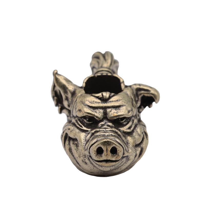 

Скульптура головы кабана, латунные бусины-ножи, EDC, DIY, плетеные браслеты из паракорда, подвески-темляки, аксессуары, уличный инструмент, подвески