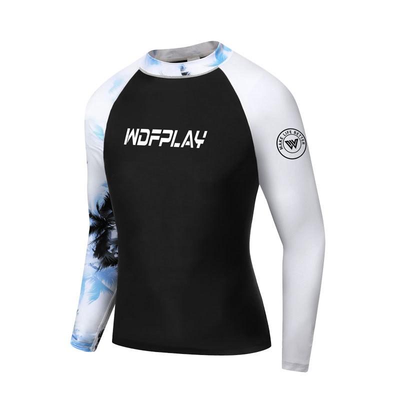 Herren UV-Schutz Rash Guard Set Langarm Oberteil Hose Schnelltrocknend Neoprenanzug Surfen Tauchen Schwimmen