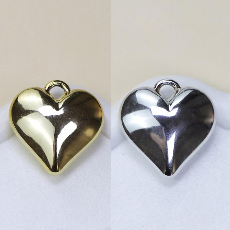 10 Pieces Sweet Heart Pendant Necklace and Earrings Peach Heart Pendant with Hole Heart Pendant for DIY Necklace Making