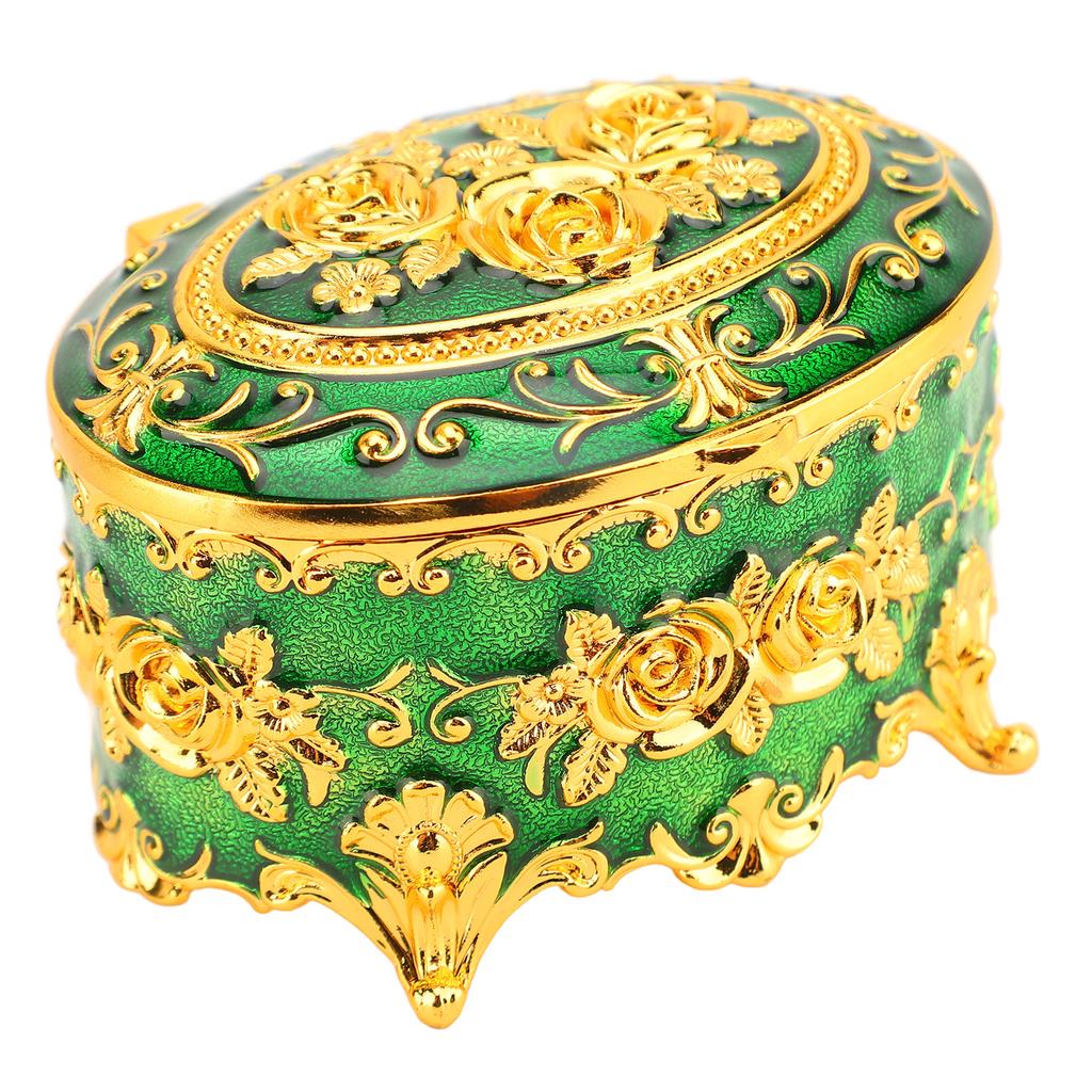 Metal Jewelry Box Vintage Zinc Alloy Decorative Easy To Maintain Keepsake Box for Necklace Earring