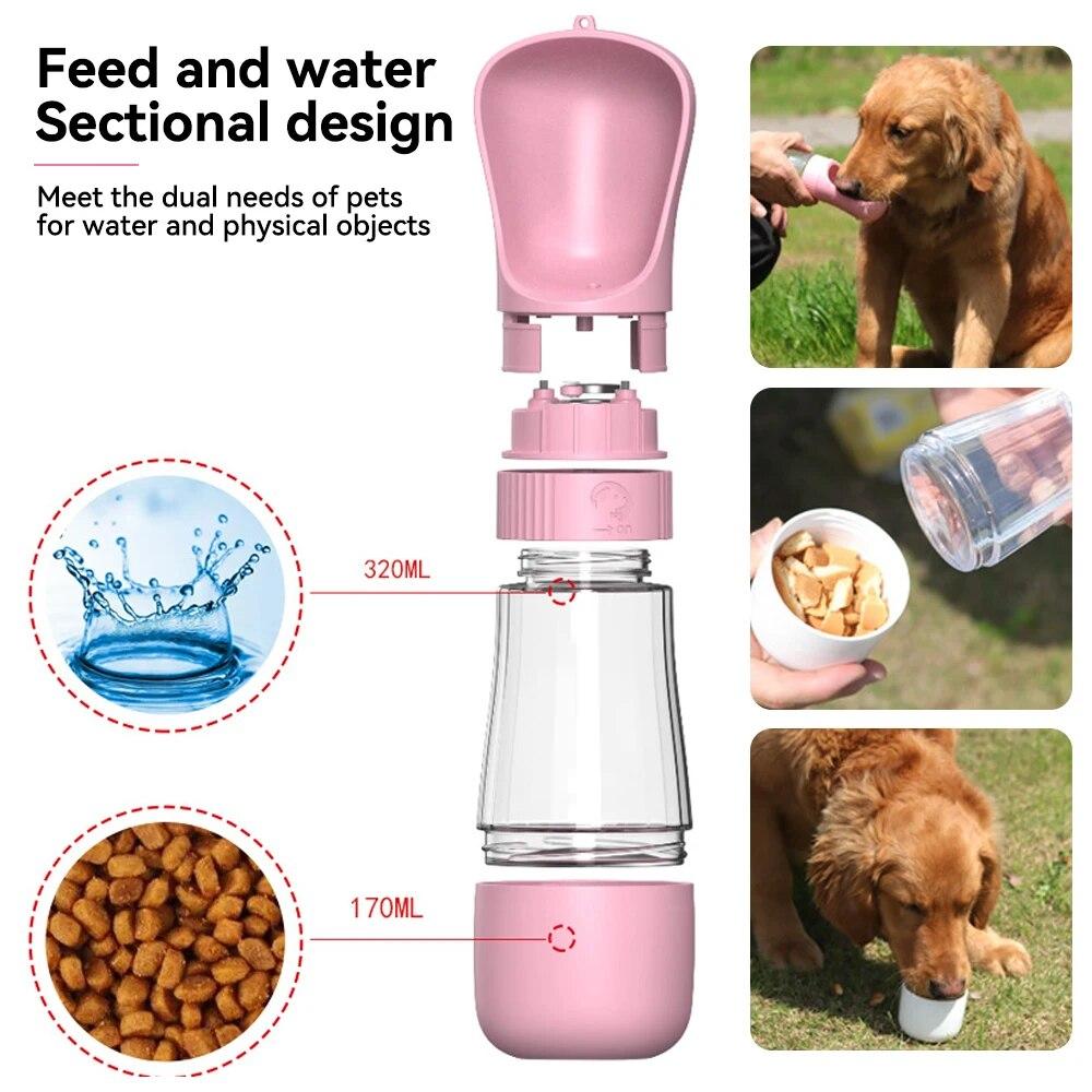 Dog Water Bottle 3 In 1 Dog Accessories Portable Pet Dog Water Bottle Dogs Cats Drinking Feeder Bowl accesorios para perros