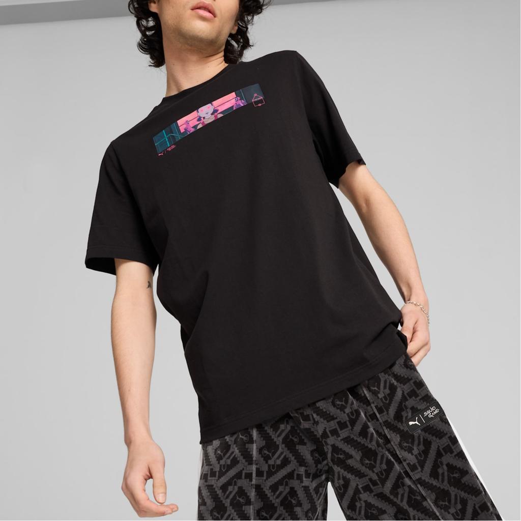 Puma X Squid Game Collaboration Comfortable Versatile Round Neck Short Sleeve T-Shirt Men T-Shirt Black 62742601