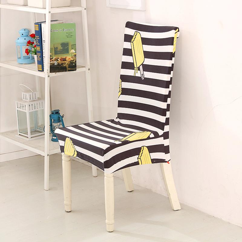 Bedruckter Stuhlbezug Stretch Schmutzabweisende Überwürfe Elastischer Sitzbezug für Hochzeitsparty Zuhause Küche Büro Esszimmer Wohnzimmer