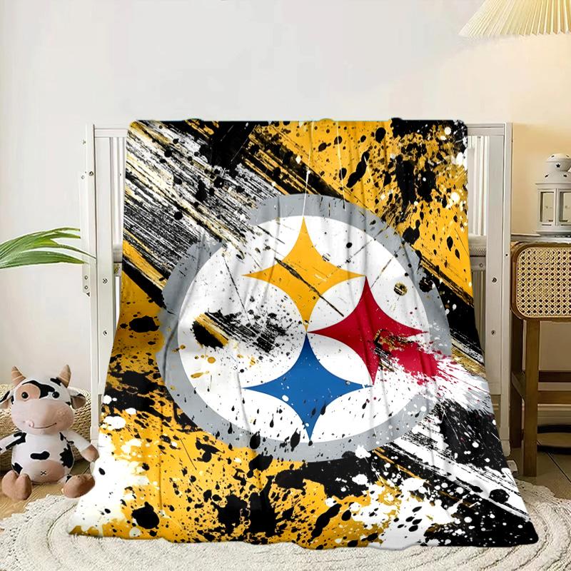Pittsburgh Steelers Logo Art Portable Blanket/Soft Blanket Bedding Blanket Suitable for Travel Camping Living Rooms Offices Sofas Fan Gifts