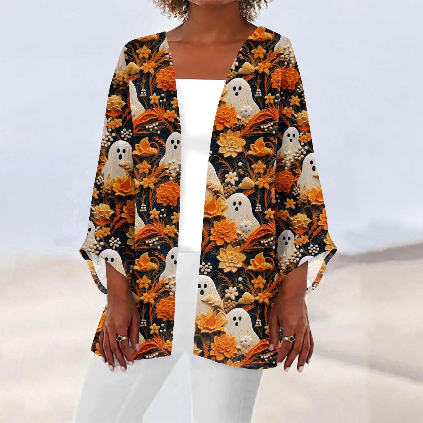 

Жіночий повсякденний модний кардиган із легким середнім довгим пальто XL помаранчевий