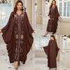 Cotton Embroidery Vacation Loose Large Size Long Dress Beach Jacket Dress Bikini Overcoat