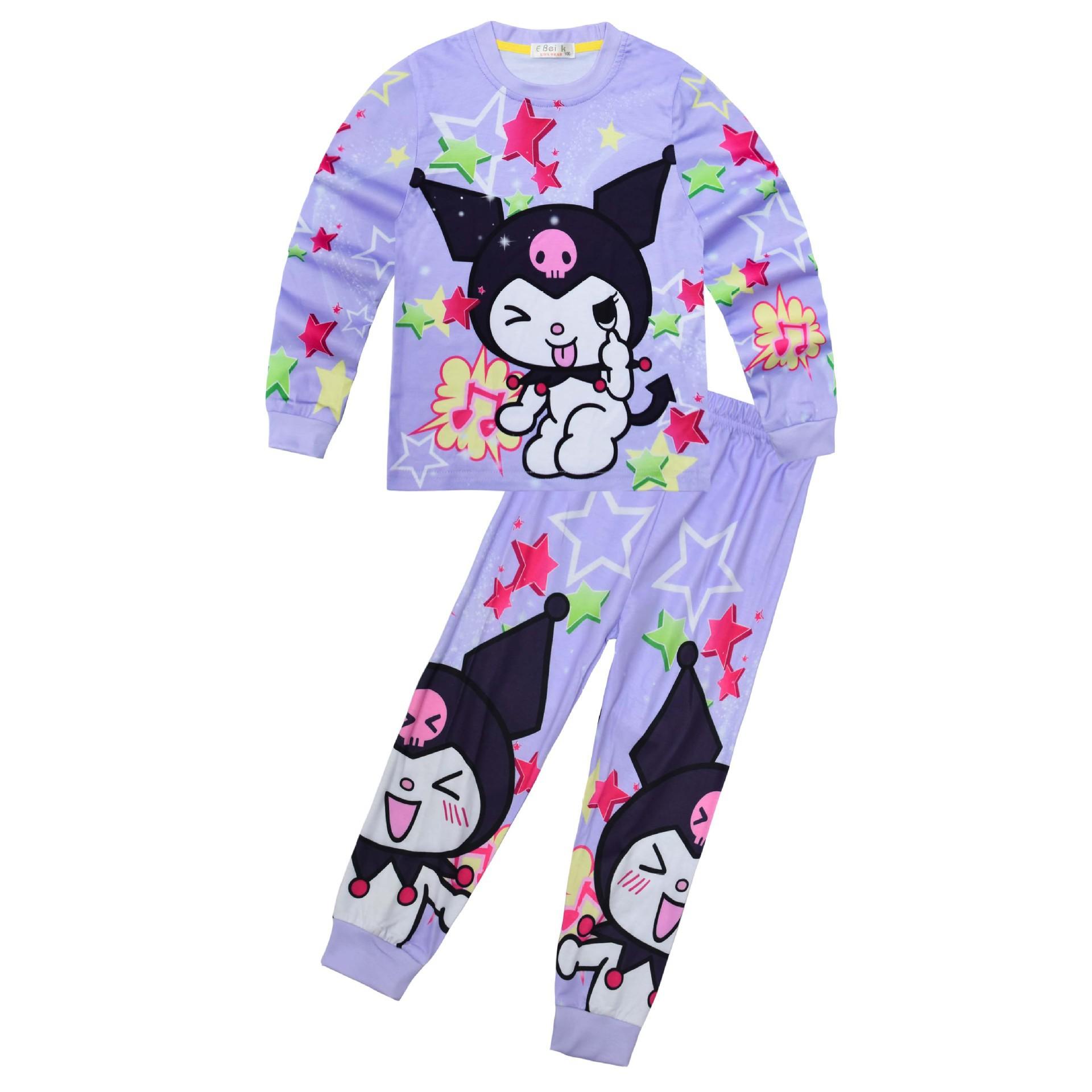 

Long-Sleeved Set, Cartoon Digital Printing, Middle-Aged And Older Children S Loungewear Long-Sleeved + Trousers Set 7902 110
