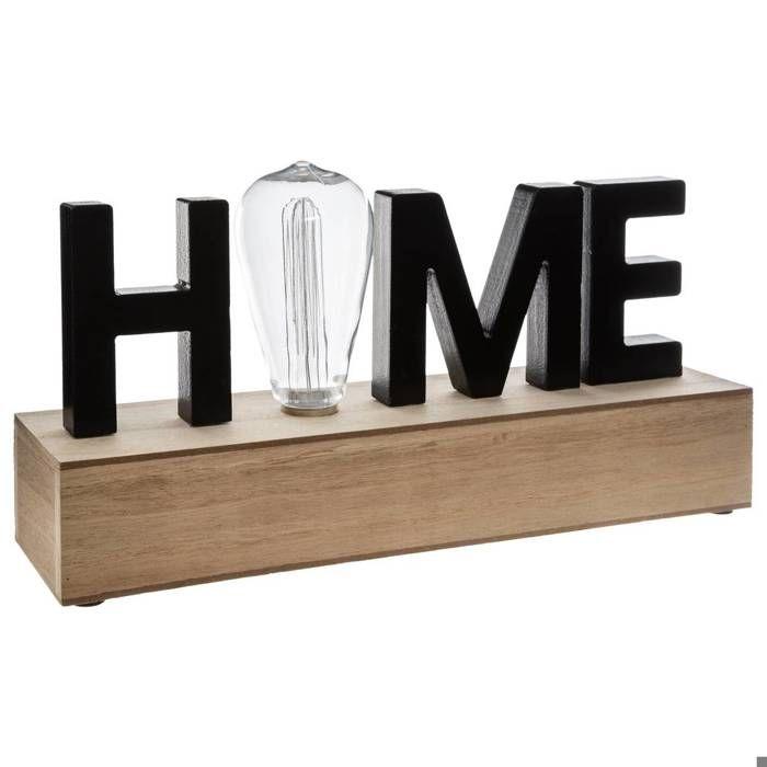 Mot à poser LED "Home" noir 16x34cm - Atmosphera createur d'interieur