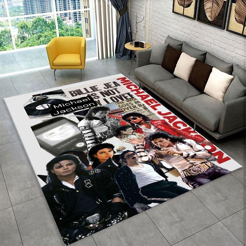 Tappeto Antiscivolo Retro MJ Michael Jackson King of Pop per Soggiorno, Camera da Letto, Sala Giochi, Tappetino per Pavimento Tappeto Decorazione per la Casa Stanza