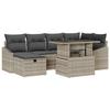 VidaXL Ensemble Canapé Jardin 7 Pièces avec Coussins Gris Clair Poly Rattan 3361171