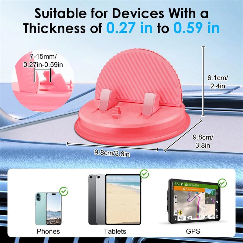 Dash Mount Phone Holder Adjustable Smartphone Mount Anti-Slip Dashboard Navigation Bracket Multifunctional Suction Cup Mobile