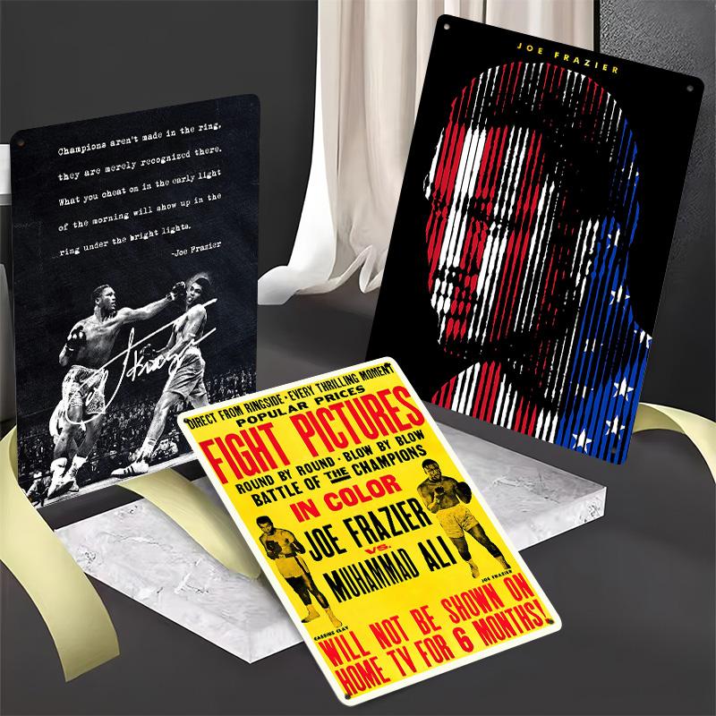 Joe Frazier Boxer Metal Posters Custom Vintage Metal Signs Wall Art Retro Tin Plaque for Man Cave Bedroom Decoration Gaming Home