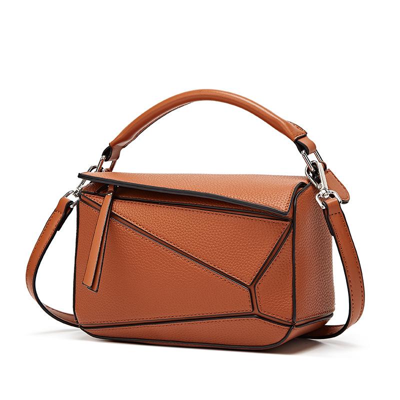 Simple Portable Geometric Bag, Autumn and Winter New Versatile Splicing Pillow Bag, Light and Large-capacity Shoulder Messenger Women's Bag