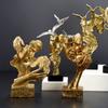 European Couple Golden Mask Ornaments Silence Is Gold Resin Craft Office Desk Cabinet Home Decoration