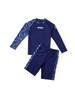 Boys Two-Piece Swimwear Set Long Sleeve Rash Guard and Swim Shorts Lightweight Quick Drying UV Protection Swimwear for Kids