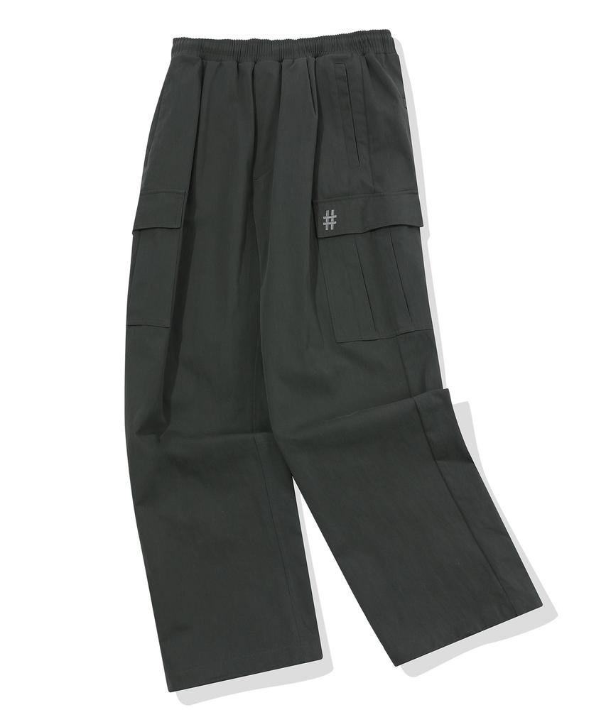 BEENTRILL Hashtag One-Pleat Cargo Pants (Charcoal)