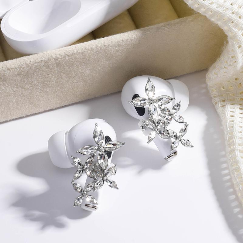

1Pair Butterfly Headphone Buckle Diy Zircon Headphone Decoration Clip Removeable Easy To Install Earbud Accessories 9