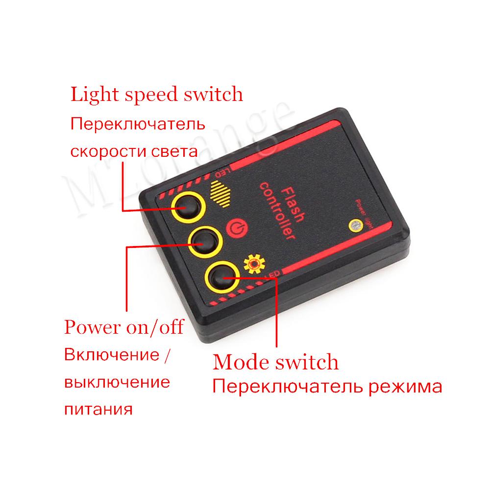 Luci stroboscopiche a LED della polizia Luci lampeggianti Fso Flash automatico Avvertimento Luce stroboscopica Ambulanza Lampada a 6 LED per auto con controllo cablato