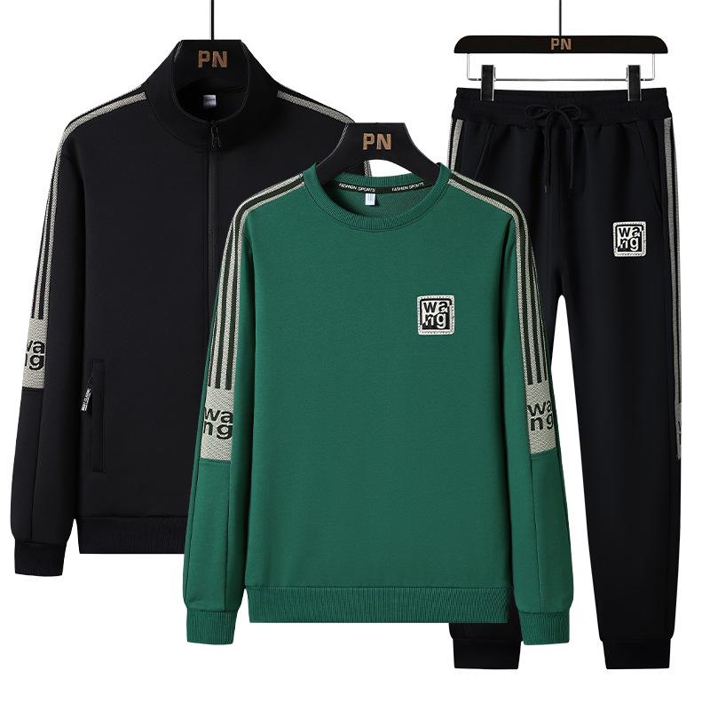 

Мужской бархатный спортивный костюм: Комплект из трех предметов весна/осень — кардиган, толстовка и спортивные штаны 5XL