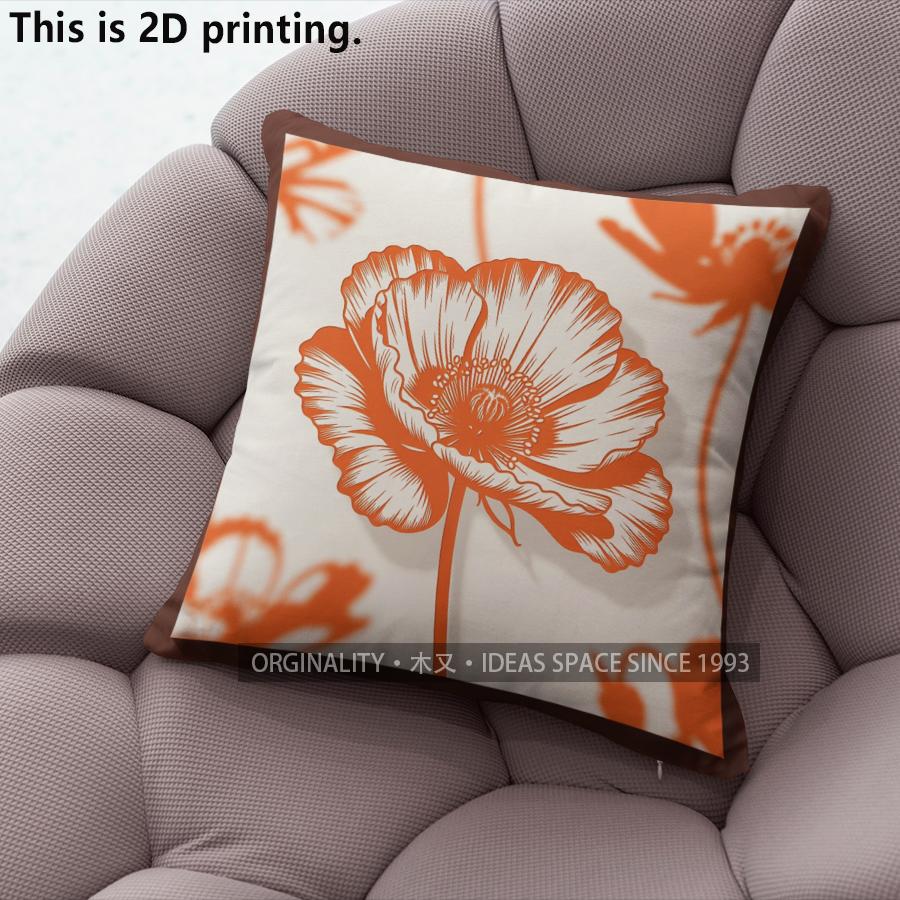 Poppy Floral Print Decorative Throw Pillow Covers Pattern Cushion Cover Suitable For Sofa Bedroom Car Pillow Cover