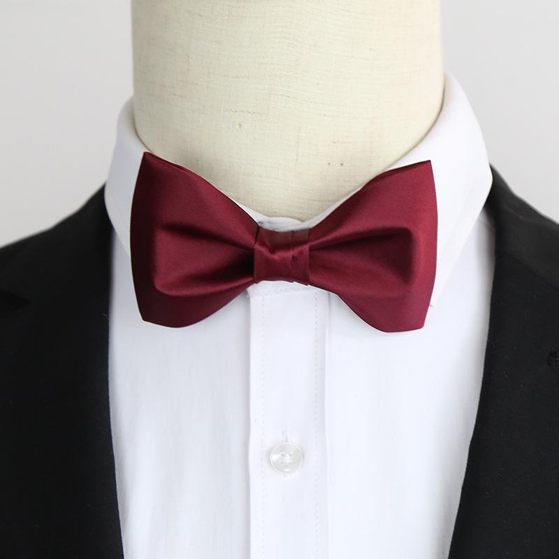 Black Men'S Bow Tie Groom Best Man Mc Host Dress Suit Burgundy Trendy Bow Tie Blue