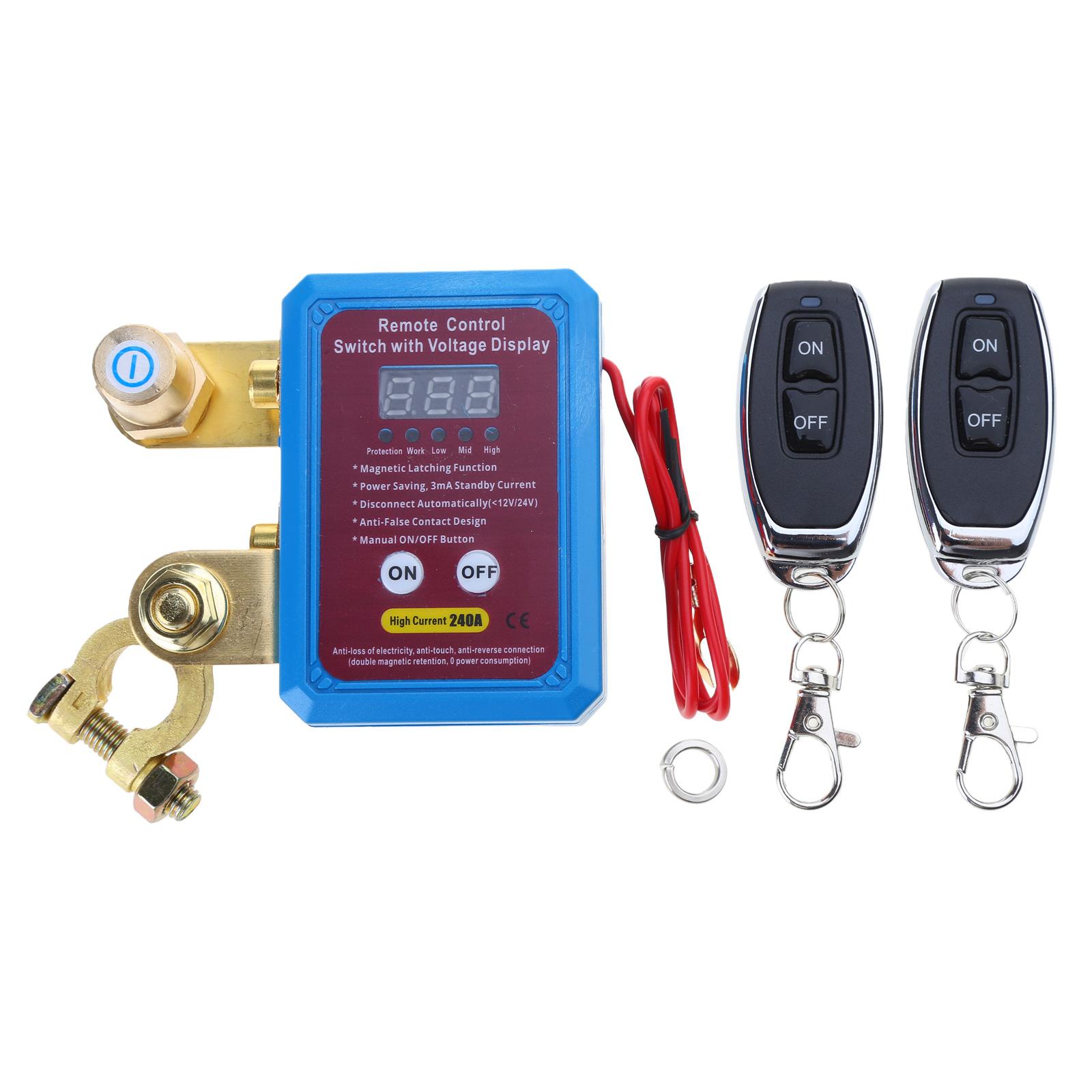12V 240A Car Battery Remote Control Switch Auto Kill Switch Digital Display Remote Battery Disconnect Switch 1