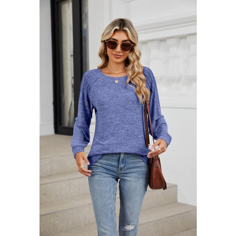 

Футболка осень-зима однотонная с круглым вырезом, свободная, с завязками, с длинными рукавами XXL