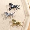 Enamel Horse Racing Brooch For Women Unisex Alloy Animal Brooches Clothing Accessories Corsage Jewelry Gift