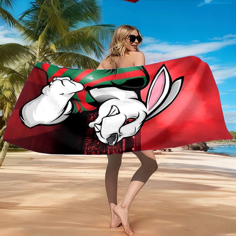 Asciugamano da Spiaggia con Design del Logo Rabbit NRL, Asciugatura Rapida, Facile da Curare, Adatto Sia per il Fitness che per le Vacanze al Mare, Essenziale per lo Sport