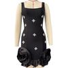 New sexy sling spike diamond hip skirt bandage dress ruffled evening dress short skirt women's clothing