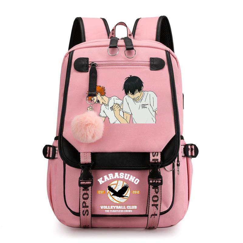 Anime volleyball teenager peripheral printing middle school student schoolbag outdoor large-capacity backpack