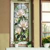 Painted Vintage White Magnolia Flower Outdoor Balcony Glass Display Window Sticker