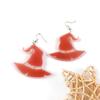 Halloween Geometric Witch Hat Earring Epoxy Resin Silicone Mold Luggage Bag Tags Casting Molds with Hole for DIY Crafts