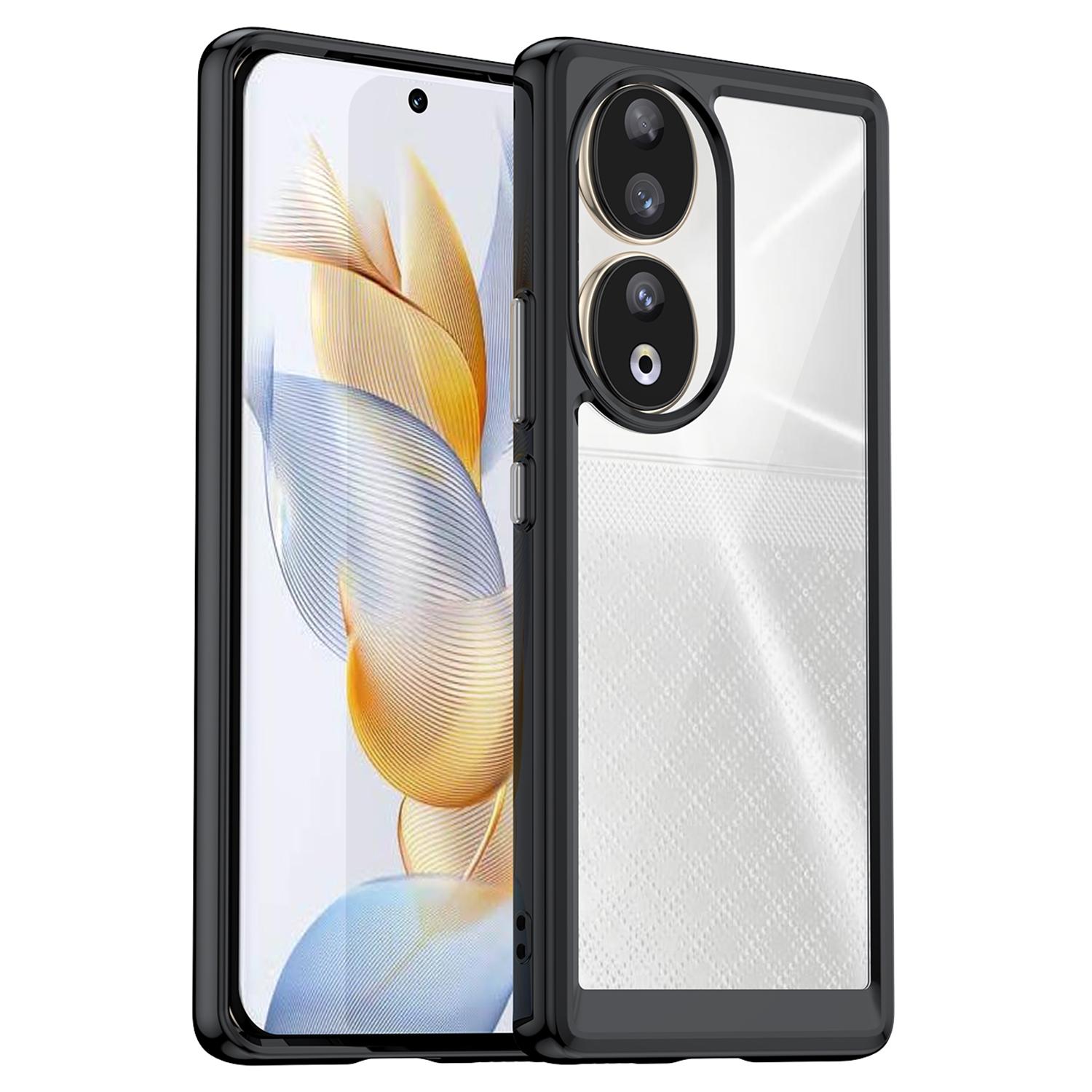 

For Honor 90 TPU+Acrylic Phone Case Drop Protection Back Cover Black