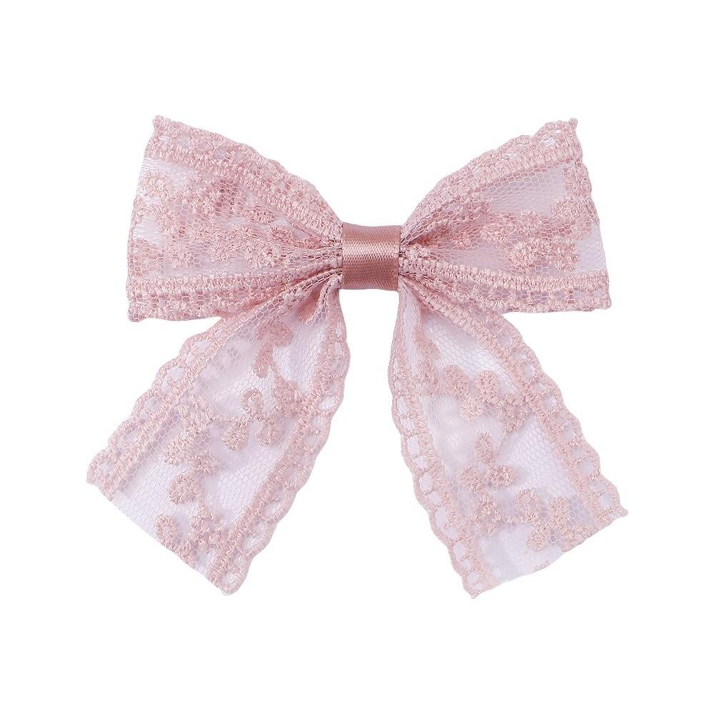Fashion Baby Girls Hair Clips Handmade Bows Hairclips Lace Cutout Bowknot Hairpin Hair Accessories